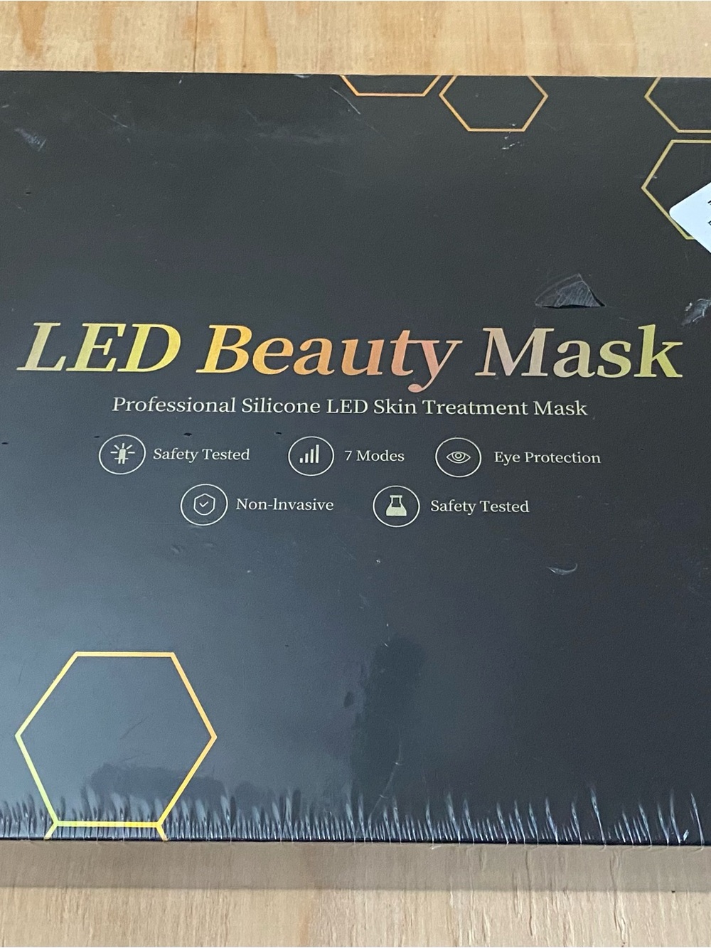 LED Beauty Mask Silicone Skin Treatment - Black
